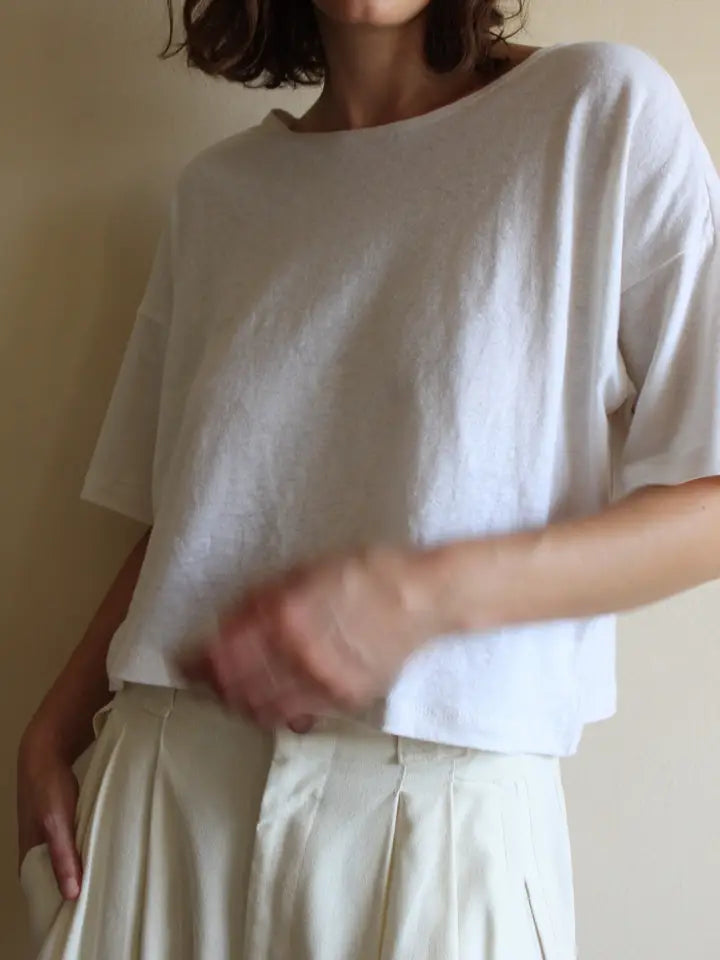 Lenny Hemp Jersey Cropped Tee