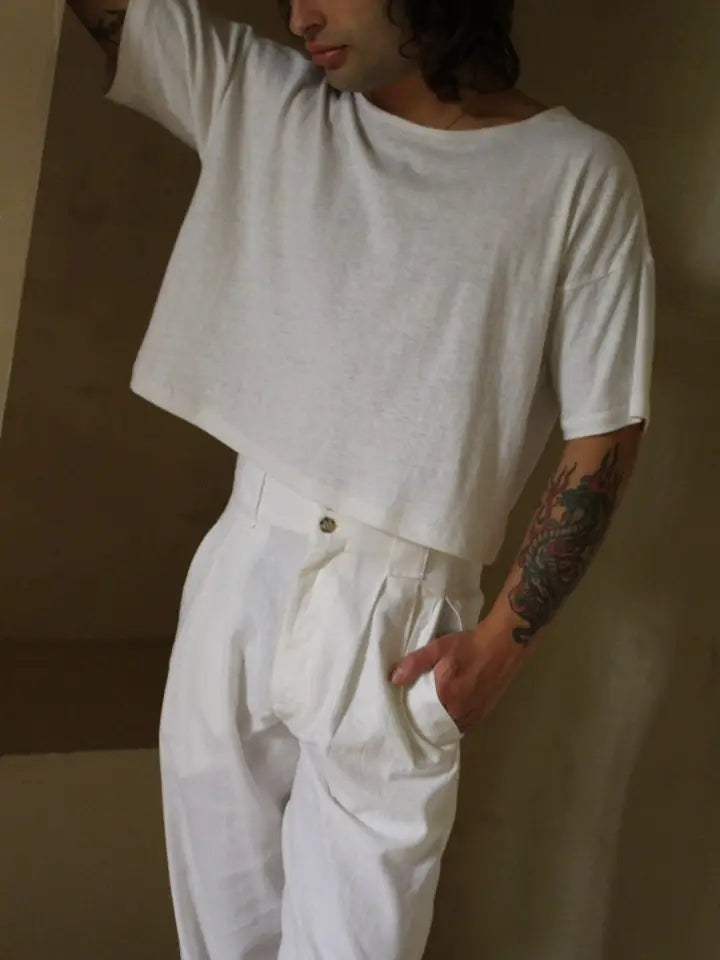 Lenny Hemp Jersey Cropped Tee
