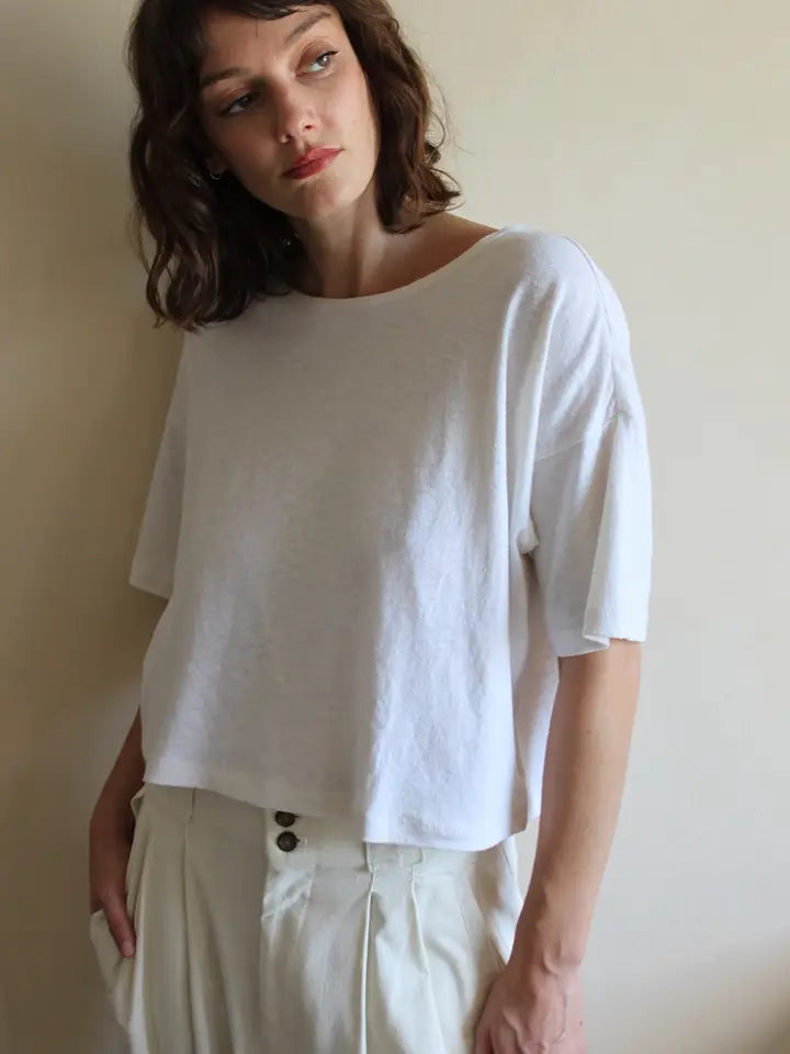 Lenny Hemp Jersey Cropped Tee